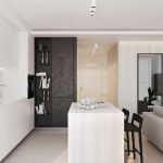 Гостиная, совмещенная с кухней в однокомнатной квартире: современная идея