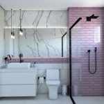 Розовая ванная комната