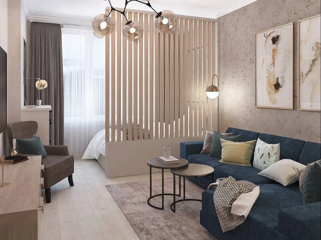 Дизайн однокомнатной квартиры 40 кв. м — 100 фото примеров и 7 проектов