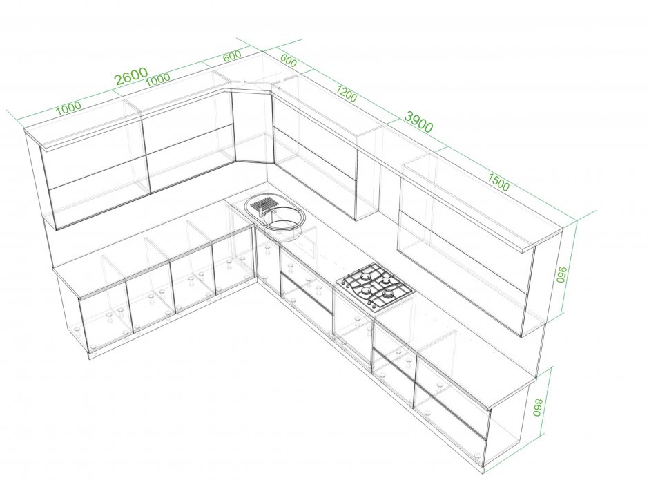 эскиз кухни угловой для маленькой кухни