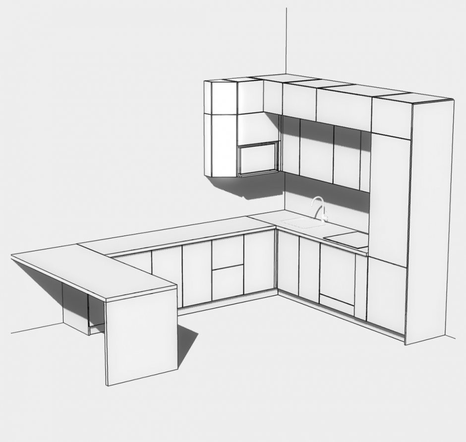 эскизы маленьких угловых кухонь с размерами фото