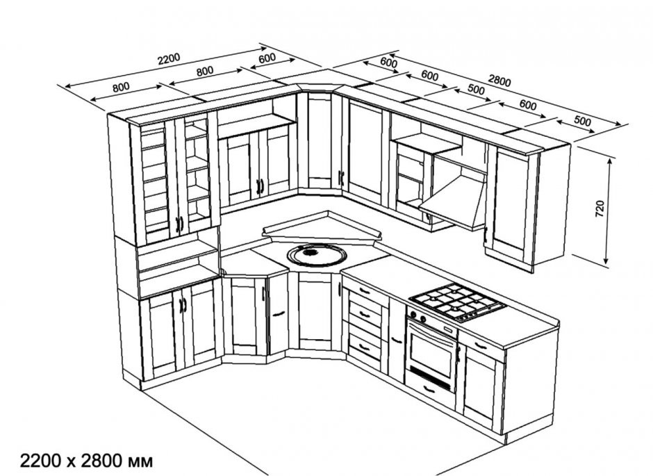 Чертежи и схемы кухонных шкафов с размерами | Макеты кухни, Чертежи, Встроенные духовые шкафы
