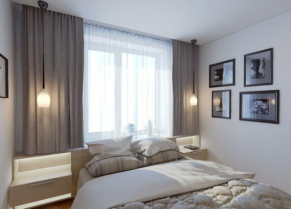 Дизайн спальни 14 кв. м. в современном стиле фото