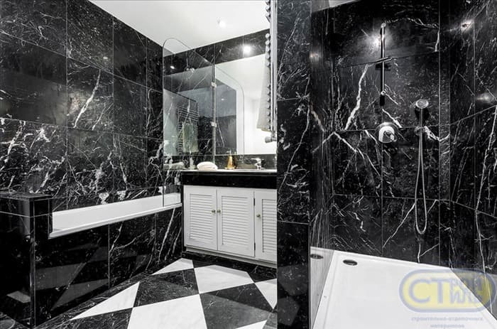 Dark Black Marble Bathroom плитка